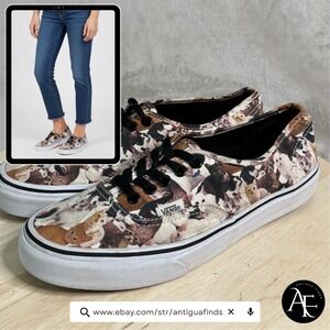 Vans ASPCA Cat Print Authentic Sneakers Womens 8.5 Mens 7 Low Top Shoes 721278